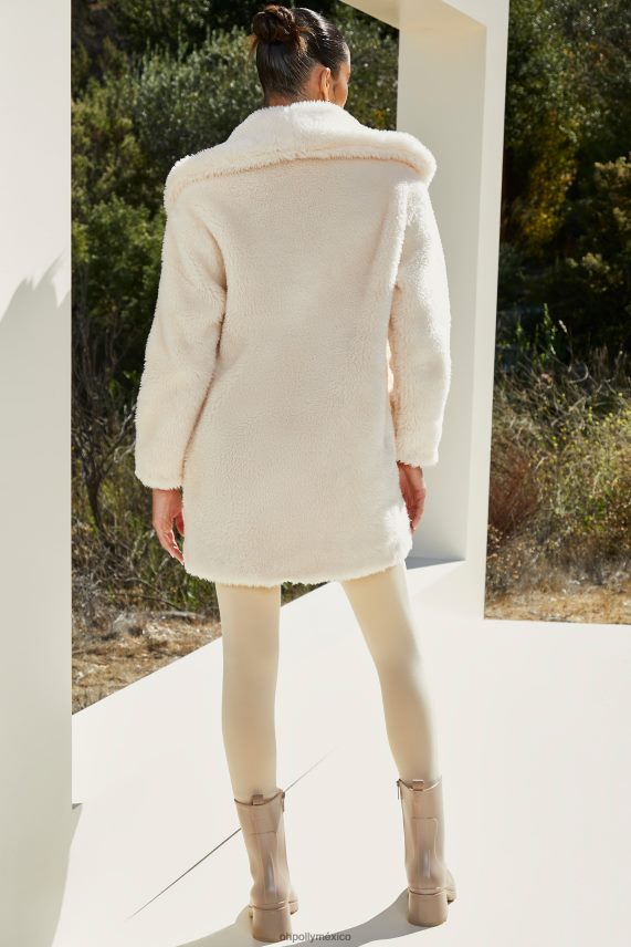 Marfil abrigo tipo peluche con cuello chal Oh Polly mujer recopilación 6N8XHD860