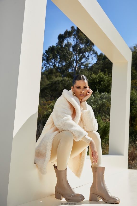 Marfil abrigo tipo peluche con cuello chal Oh Polly mujer recopilación 6N8XHD860