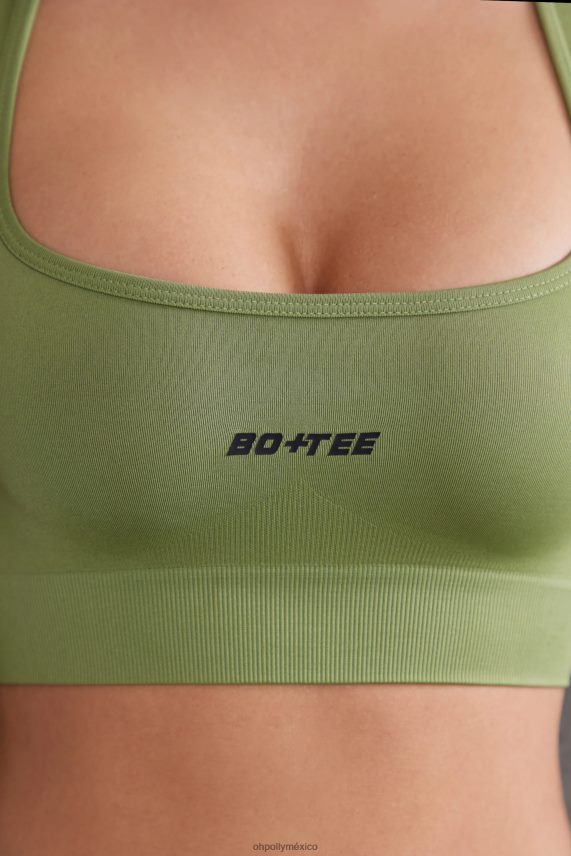 aceituna top corto de manga larga instinto Oh Polly mujer recopilación 6N8XHD708