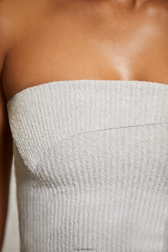 gris top corto palabra de honor con superposición naranja Oh Polly mujer recopilación 6N8XHD618