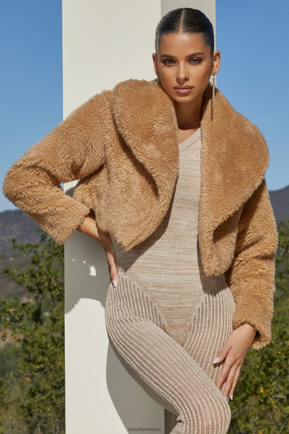 broncearse chaqueta teddy corta y envolvente con cuello extragrande Oh Polly mujer recopilación 6N8XHD828