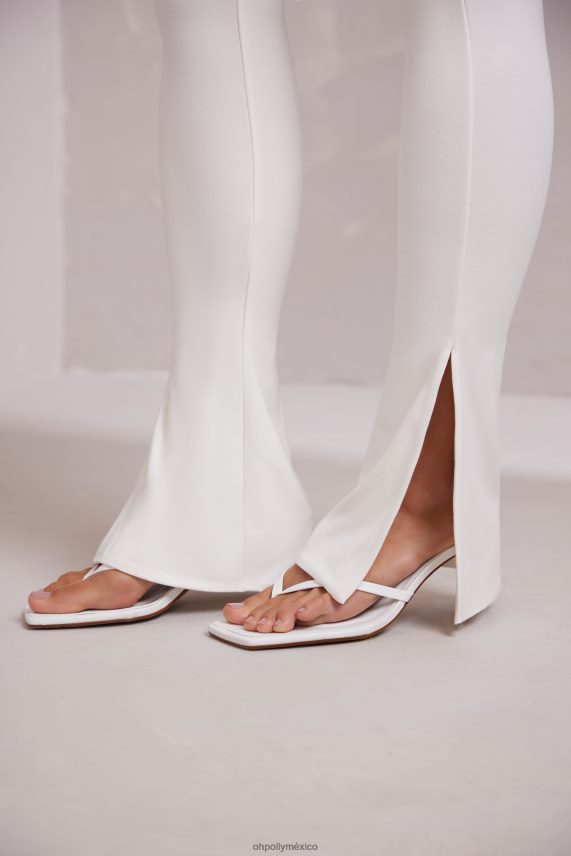 blanco mono largo con cuello halter y escote pronunciado de keava Oh Polly mujer recopilación 6N8XHD748