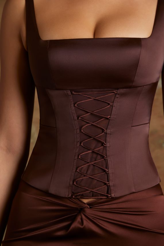 marrón top estilo corsé largo con cordones aysun Oh Polly mujer recopilación 6N8XHD627