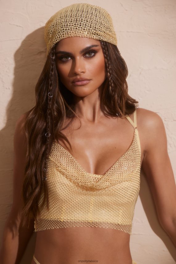 oro pañuelo para la cabeza de rejilla con adornos jai Oh Polly mujer recopilación 6N8XHD945