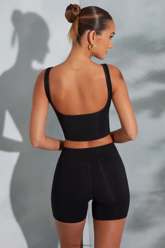 negro shorts ciclistas de talle alto taron Oh Polly mujer fondos 6N8XHD763