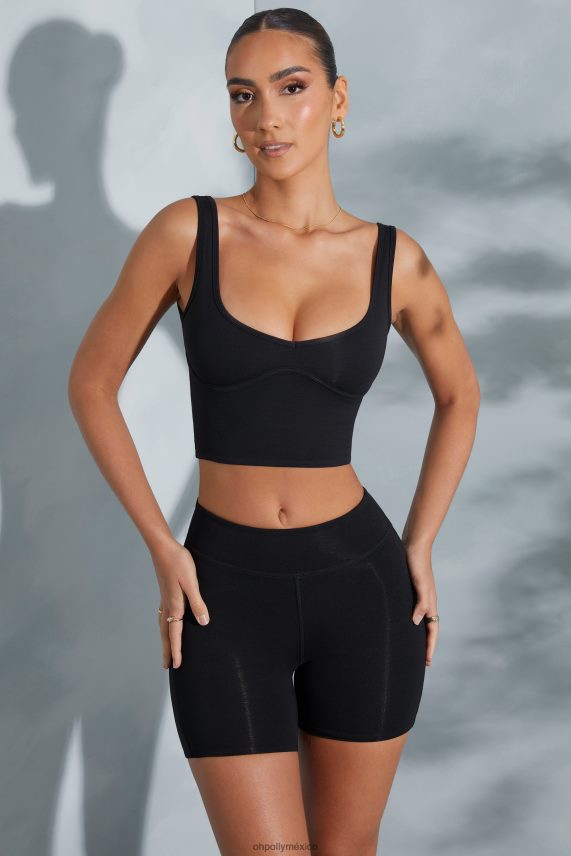 negro shorts ciclistas de talle alto taron Oh Polly mujer fondos 6N8XHD763