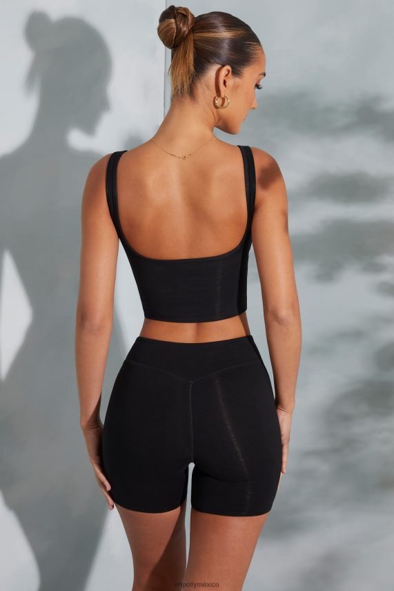 negro shorts ciclistas de talle alto taron Oh Polly mujer fondos 6N8XHD763