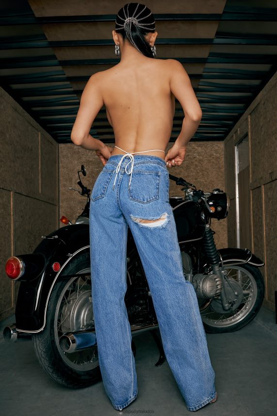 azul vaqueros boyfriend de talle bajo Oh Polly mujer fondos 6N8XHD862