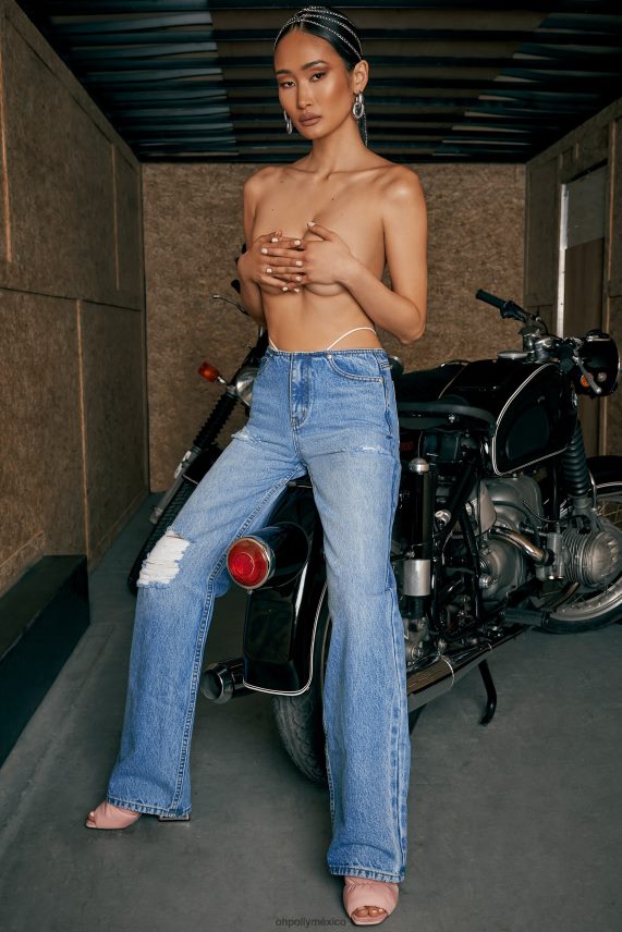 azul vaqueros boyfriend de talle bajo Oh Polly mujer fondos 6N8XHD862