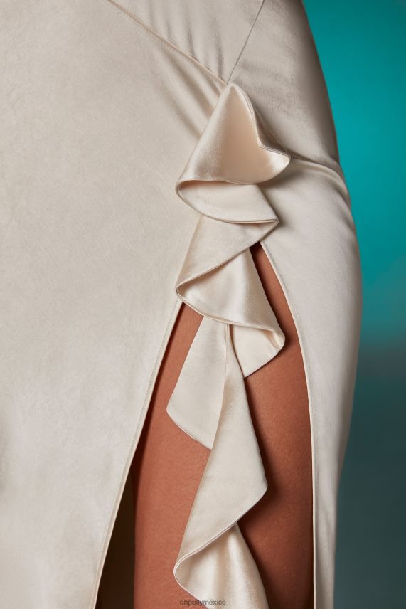 Marfil vestido largo con cuello halter y espalda descubierta Pilar Oh Polly mujer vestidos 6N8XHD105