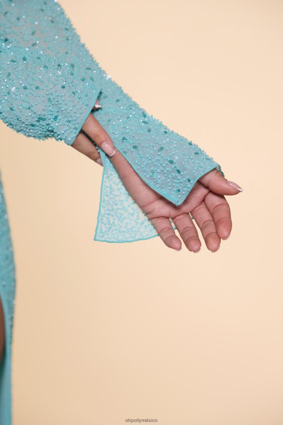 agua vestido largo con cuello vuelto y adornos champel Oh Polly mujer vestidos 6N8XHD65