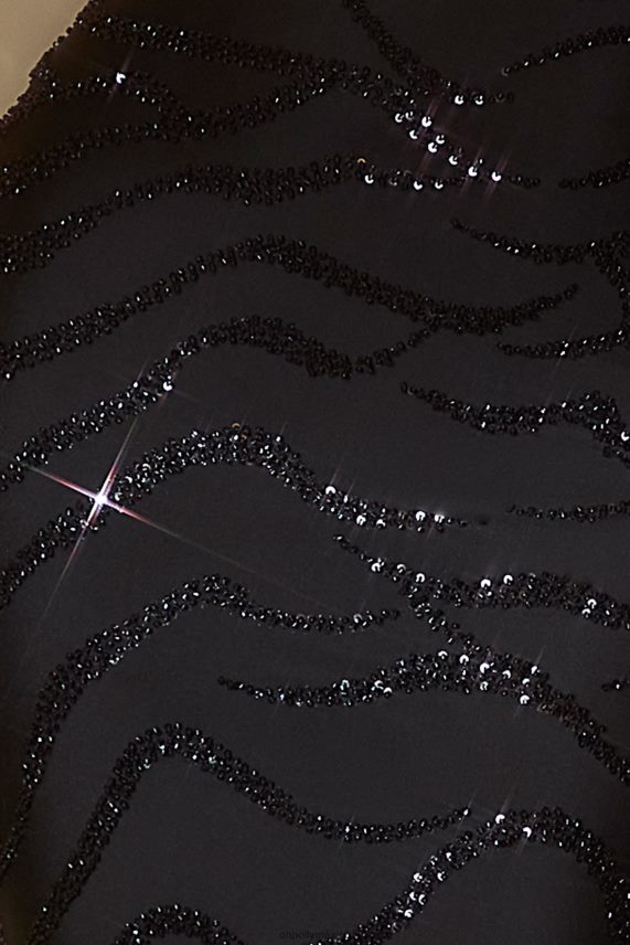 negro vestido largo con adornos Blaize Oh Polly mujer vestidos 6N8XHD55