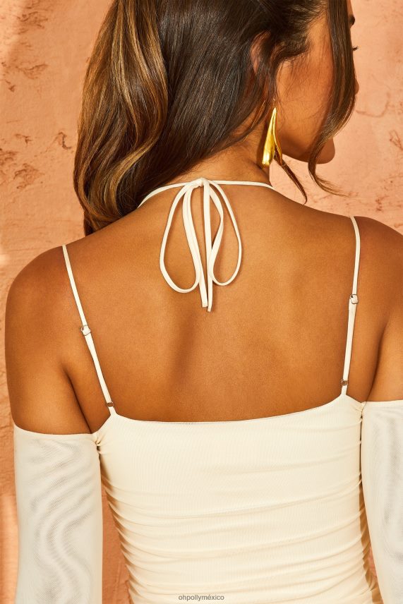 Marfil vestido corto Odyssey con mangas acampanadas Oh Polly mujer vestidos 6N8XHD307