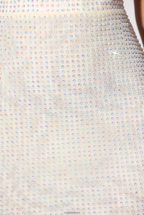 Marfil vestido corto con corsé y adornos de Ines Oh Polly mujer vestidos 6N8XHD26