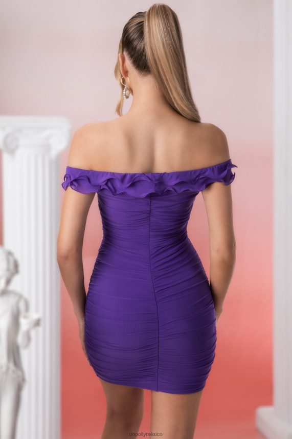 Violeta vestido corto philia con detalle de volantes Oh Polly mujer vestidos 6N8XHD415