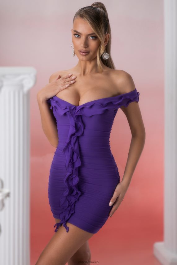 Violeta vestido corto philia con detalle de volantes Oh Polly mujer vestidos 6N8XHD415
