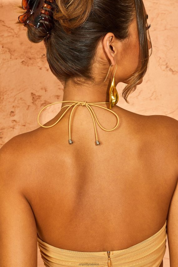 beige vestido corto con escote halter Zofie Oh Polly mujer vestidos 6N8XHD185