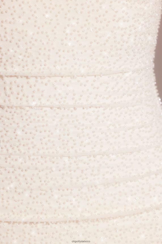 blanco Ferrara minivestido de manga larga con cuello vuelto y adornos Oh Polly mujer vestidos 6N8XHD13