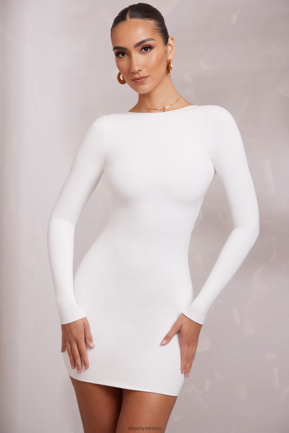 blanco minivestido sirena de manga larga y espalda descubierta Oh Polly mujer vestidos 6N8XHD212
