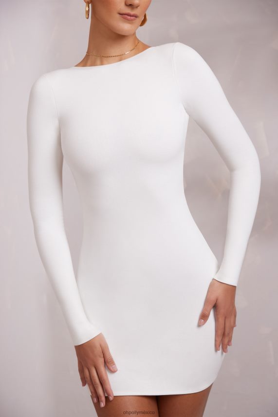blanco minivestido sirena de manga larga y espalda descubierta Oh Polly mujer vestidos 6N8XHD212