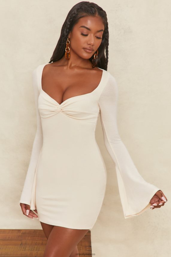 crema vestido corto con mangas acampanadas de Wildest Dreams Oh Polly mujer vestidos 6N8XHD542