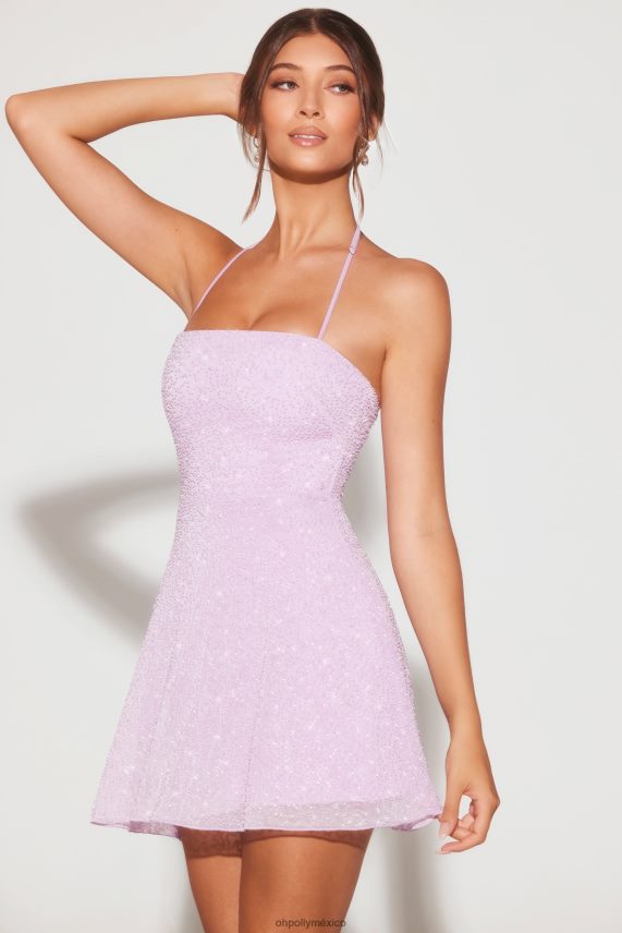 lila Salerno minivestido evasé multiuso con adornos Oh Polly mujer vestidos 6N8XHD9