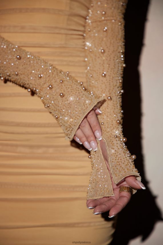 oro calle. Germain minivestido de manga larga con adornos Oh Polly mujer vestidos 6N8XHD155