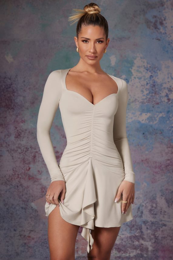 piedra minivestido lili de manga larga con falda estilo cascada Oh Polly mujer vestidos 6N8XHD284