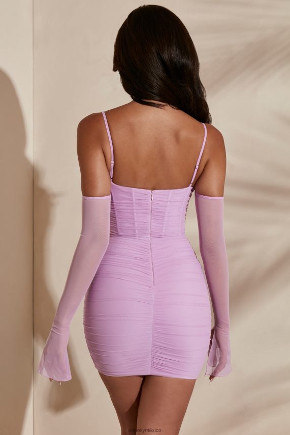 rosa minivestido Honor con hombros descubiertos Oh Polly mujer vestidos 6N8XHD309