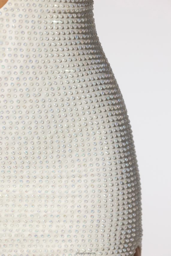 Marfil vestido de noche con espalda escotada y escote pronunciado adornado palmira Oh Polly mujer vestidos 6N8XHD28