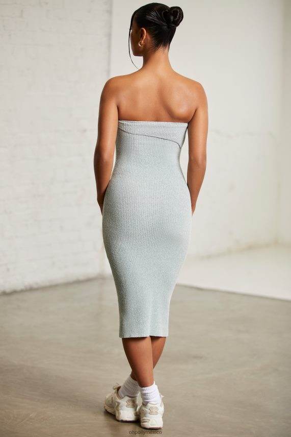 menta vestido midi palabra de honor superpuesto sayara Oh Polly mujer vestidos 6N8XHD100